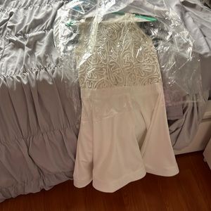 White lace top skirt dress